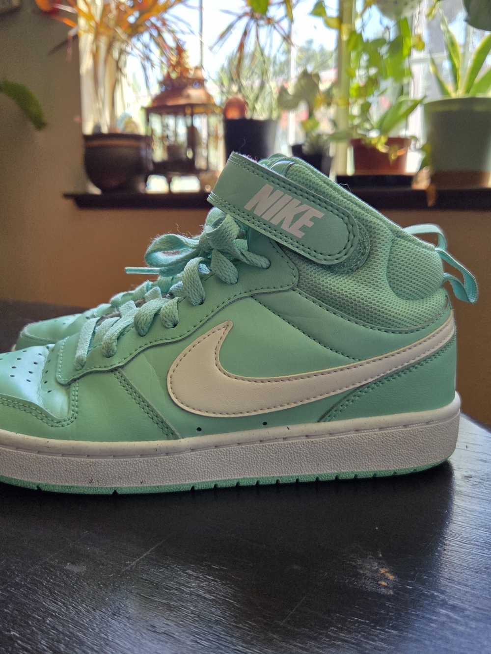 Nike High-Top Sneakers in Mint Green with White Swoosh